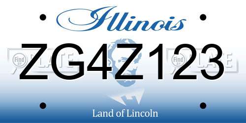 ZG4Z123 Illinois License Plate