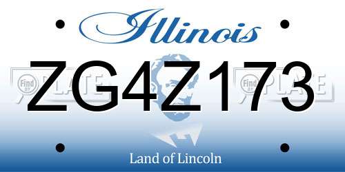 ZG4Z173 Illinois License Plate