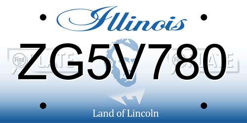 ZG5V780 Illinois License Plate