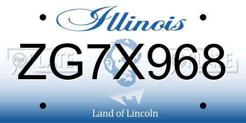 ZG7X968 Illinois License Plate