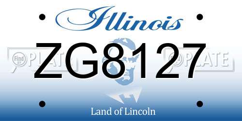 ZG8127 Illinois License Plate