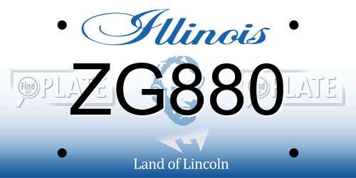 ZG880 Illinois License Plate