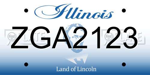 ZGA2123 Illinois License Plate