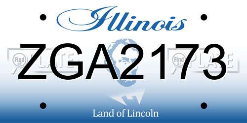 ZGA2173 Illinois License Plate