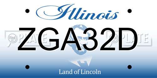 ZGA32D Illinois License Plate