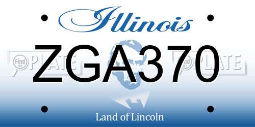 ZGA370 Illinois License Plate