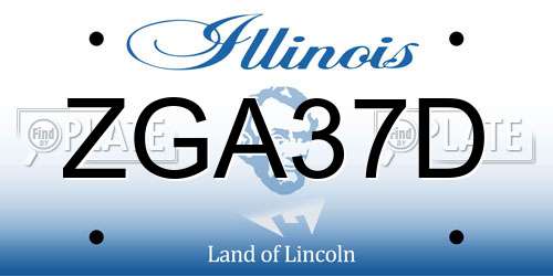 ZGA37D Illinois License Plate