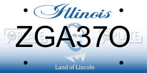 ZGA37O Illinois License Plate