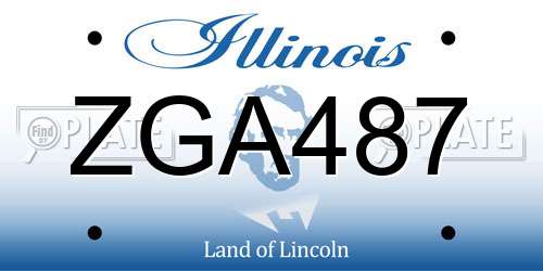 ZGA487 Illinois License Plate