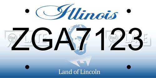 ZGA7123 Illinois License Plate