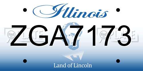 ZGA7173 Illinois License Plate