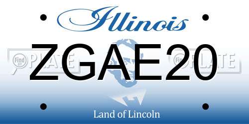 ZGAE20 Illinois License Plate