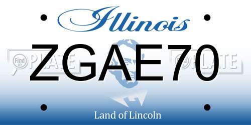 ZGAE70 Illinois License Plate