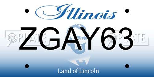 ZGAY63 Illinois License Plate