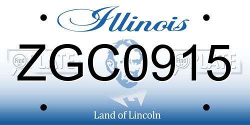 ZGC0915 Illinois License Plate