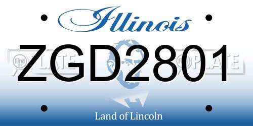 ZGD2801 Illinois License Plate