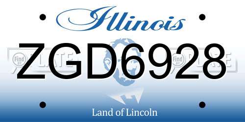 ZGD6928 Illinois License Plate