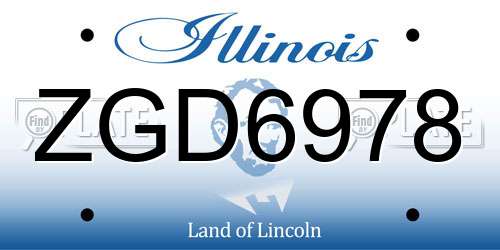 ZGD6978 Illinois License Plate