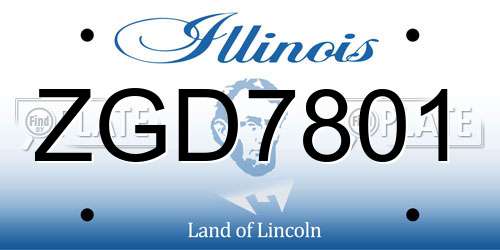 ZGD7801 Illinois License Plate