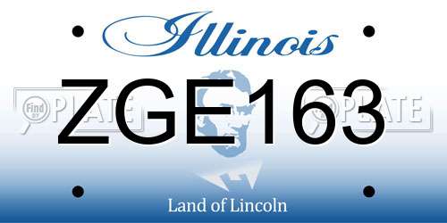 ZGE163 Illinois License Plate