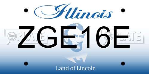 ZGE16E Illinois License Plate