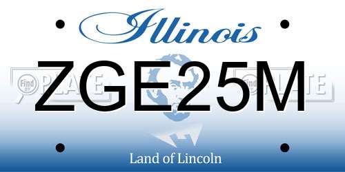 ZGE25M Illinois License Plate