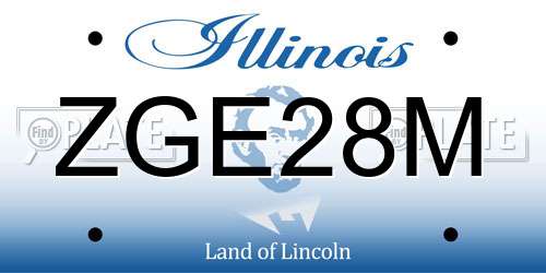 ZGE28M Illinois License Plate