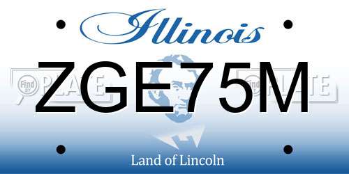 ZGE75M Illinois License Plate
