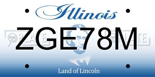 ZGE78M Illinois License Plate