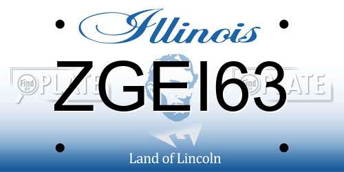 ZGEI63 Illinois License Plate