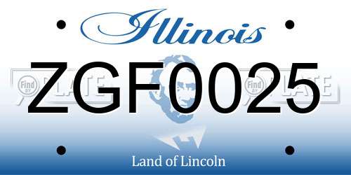 ZGF0025 Illinois License Plate