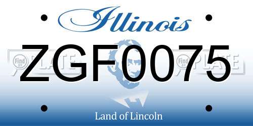 ZGF0075 Illinois License Plate
