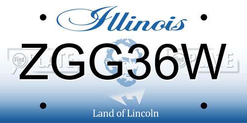 ZGG36W Illinois License Plate