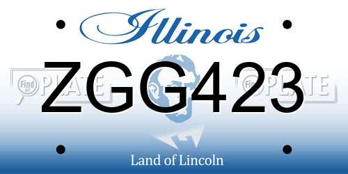ZGG423 Illinois License Plate
