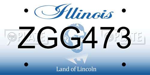 ZGG473 Illinois License Plate