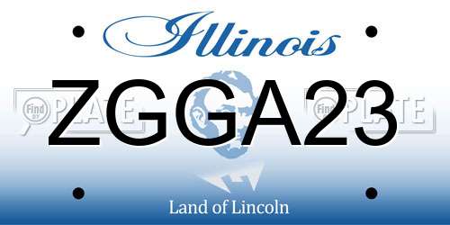 ZGGA23 Illinois License Plate