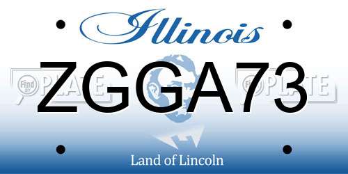 ZGGA73 Illinois License Plate