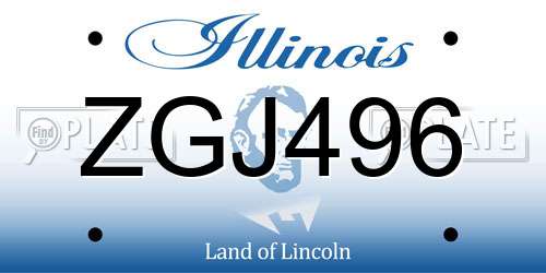ZGJ496 Illinois License Plate