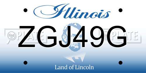 ZGJ49G Illinois License Plate