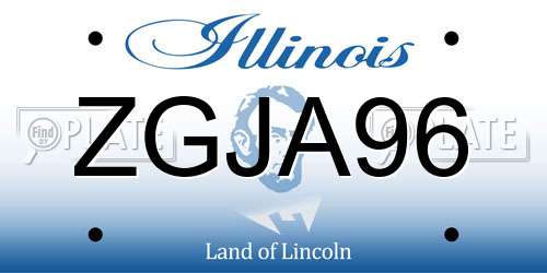 ZGJA96 Illinois License Plate