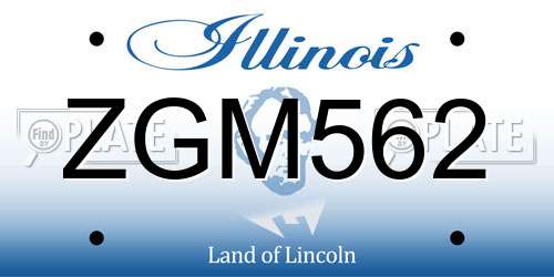 ZGM562 Illinois License Plate