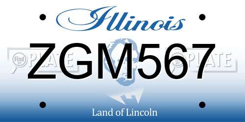 ZGM567 Illinois License Plate