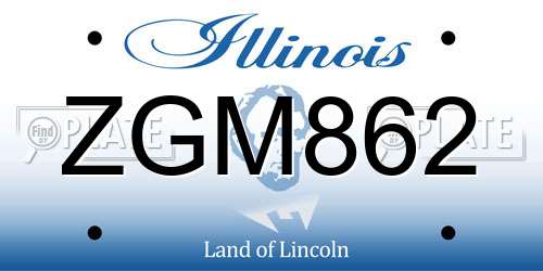 ZGM862 Illinois License Plate