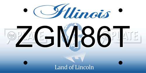 ZGM86T Illinois License Plate