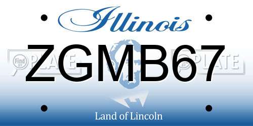 ZGMB67 Illinois License Plate