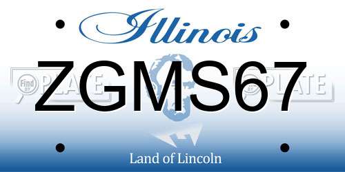 ZGMS67 Illinois License Plate