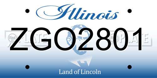 ZGO2801 Illinois License Plate