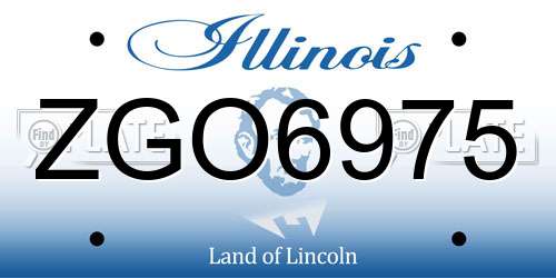 ZGO6975 Illinois License Plate