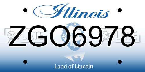 ZGO6978 Illinois License Plate