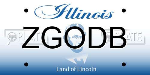 ZGODB Illinois License Plate